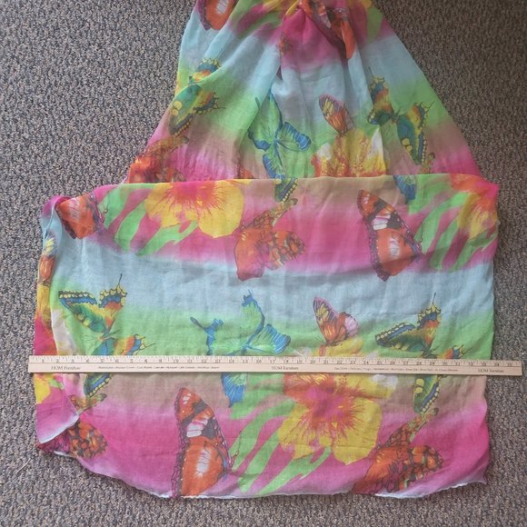 Large Neon Butterfly Scarf - Picture 6 of 8